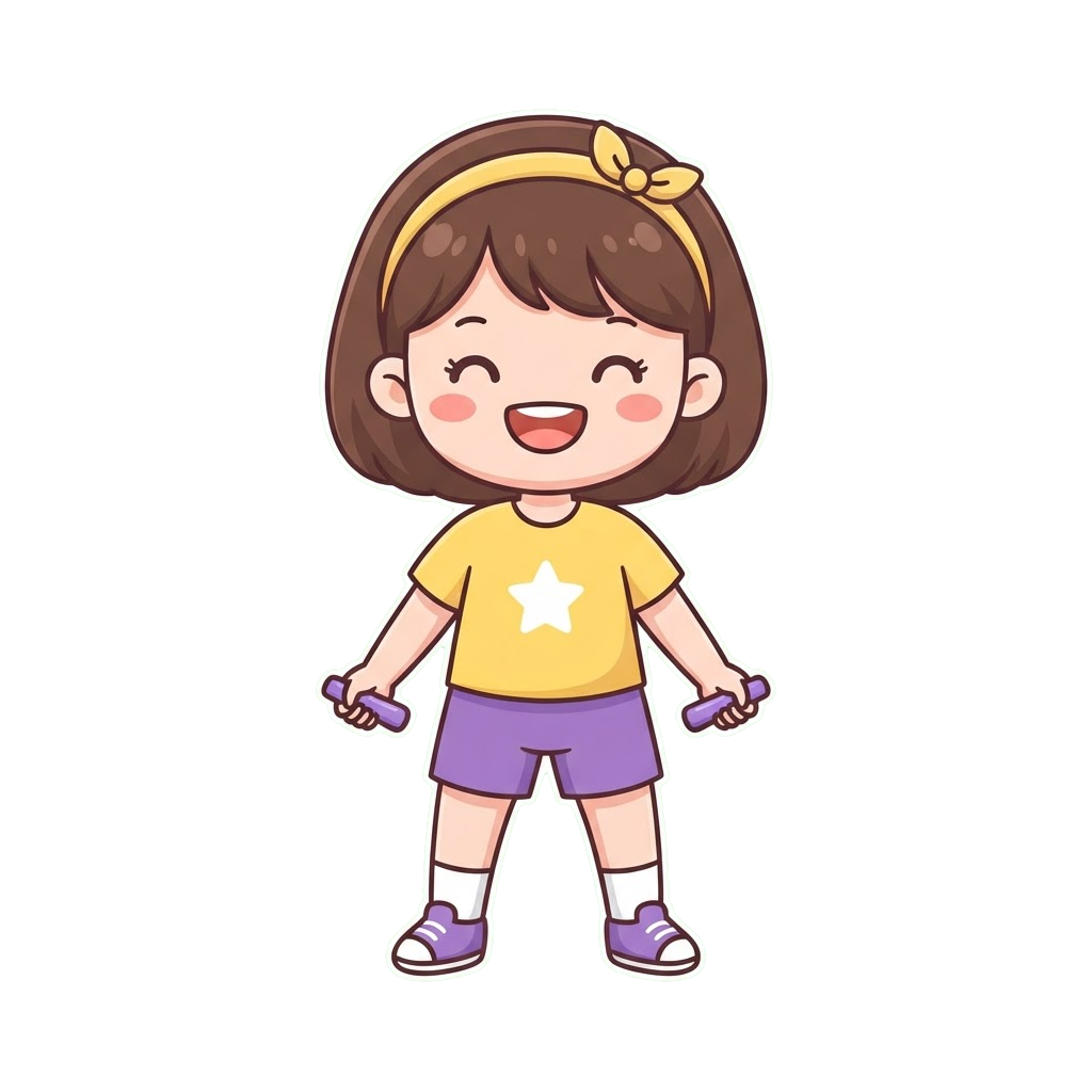 줄넘기 준비 자세의 아이